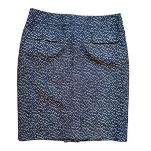 Ann Taylor Skirt Patterned Pencil Skirt Brown Tan Midi Sz 10